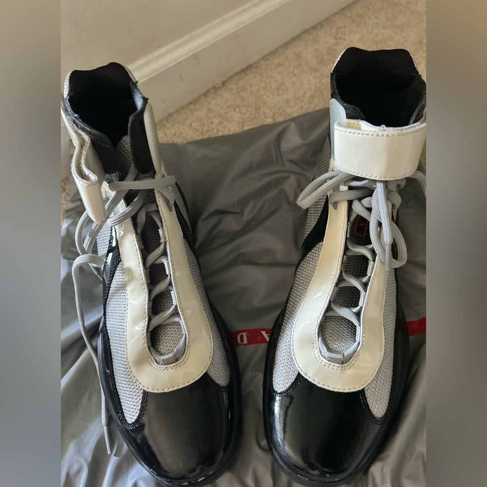 Prada Black and White Men's Sneakers